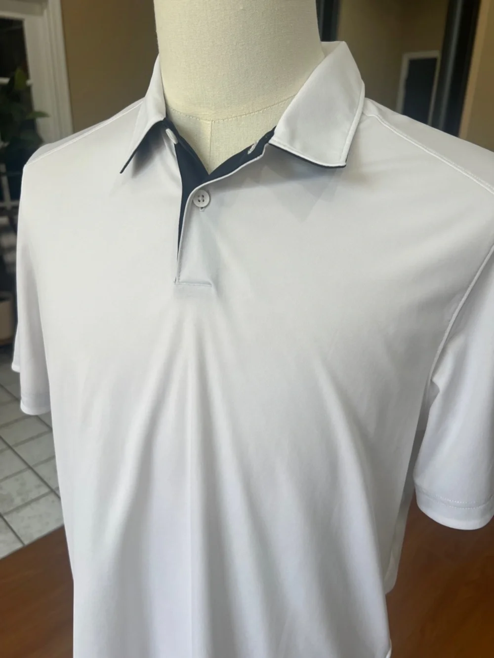 Oakley White Polo with Navy Trim - Picture 3 of 5